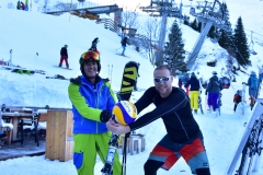 Peter Reinle, Leiter Marketing & Stv. CEO, Bergbahnen Engelberg Titlis AG….. mit Raphael Zurgilgen, 2. Platz vom CEV Snow Tour Malbun 2017